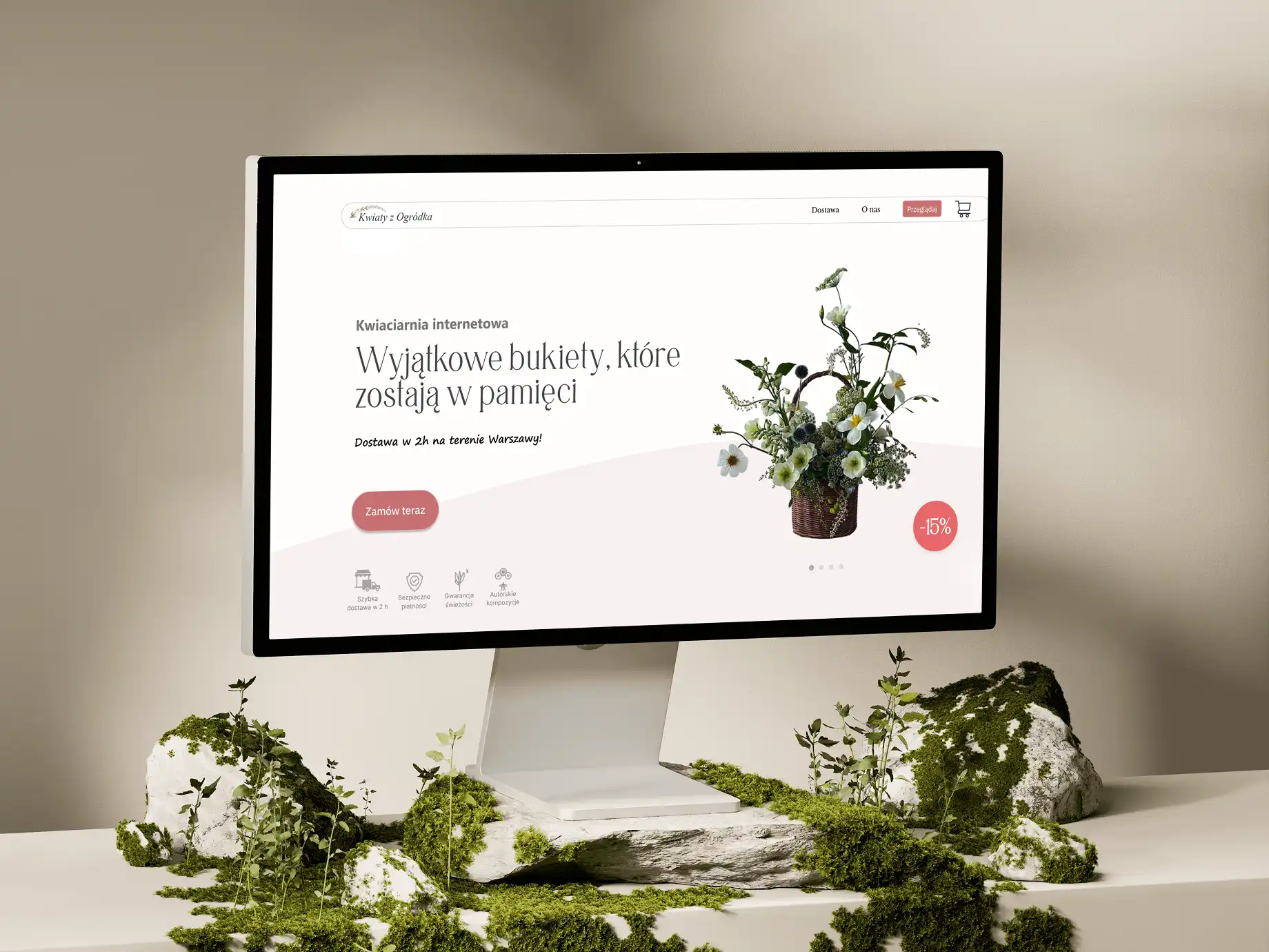 Home page of the concept flower-shop store